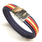 Pulsera De Cuero Bandera De España (Fabricada Artesanalmente) | Complementos de Moda Unisex para Hombres y Mujeres de Estilo Atemporal y Elegante | Regalos Originales y Exclusivos
