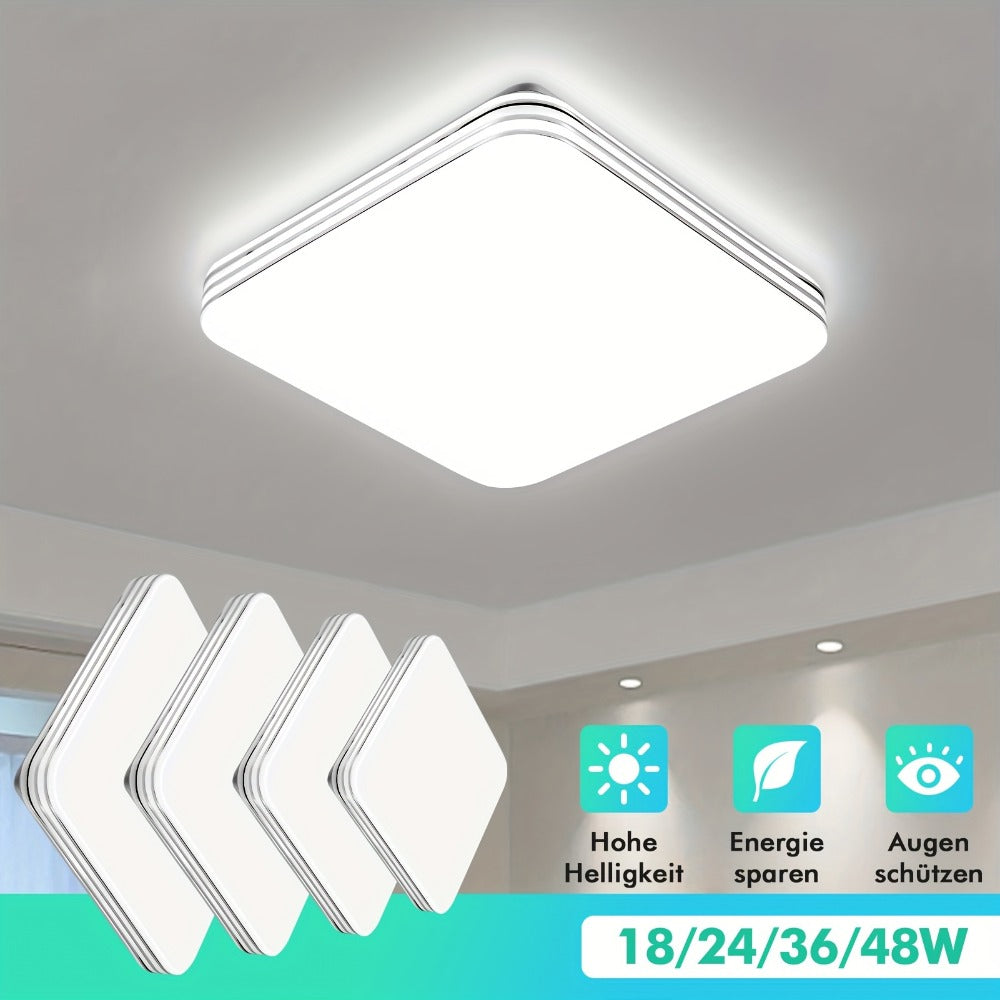 Lámpara de techo | Lámpara de techo LED cuadrada 18W 24W 36W 48W blanco frío 6500k, iluminación interior para dormitorio, sala de estar, cocina