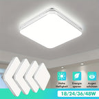 Lámpara de techo | Lámpara de techo LED cuadrada 18W 24W 36W 48W blanco frío 6500k, iluminación interior para dormitorio, sala de estar, cocina
