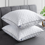 Almohadas para dormir 2 Pack 80×80CM, Almohadas para dormir de lado y de espalda, Almohadas super suaves rellenas de microfibra alternativa a la pluma