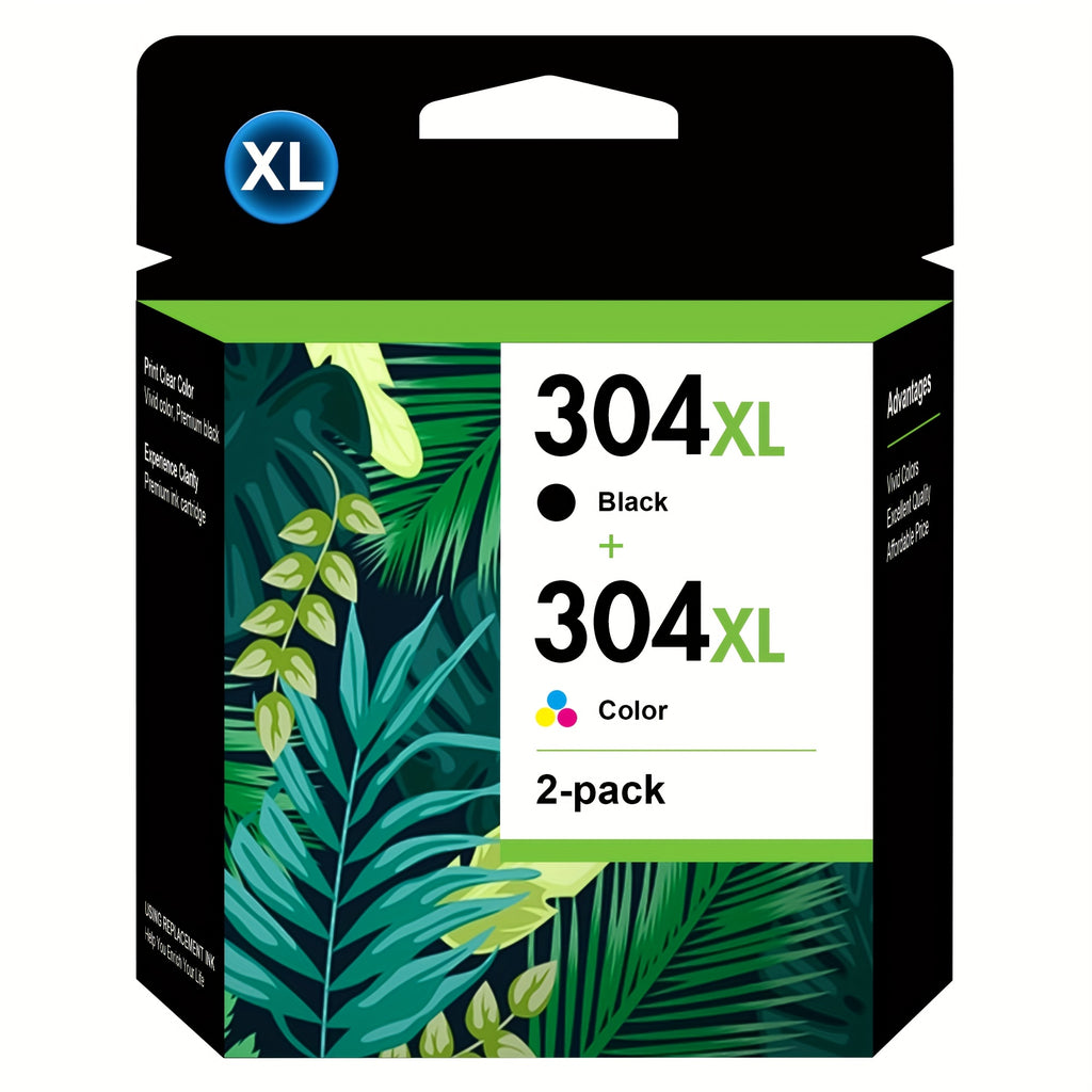 Cartucho de tinta | Cartuchos de tinta 304XL de alta producción reconvertidos para HP 304 XL (paquete de 2, color negro) para HP DeskJet 2600