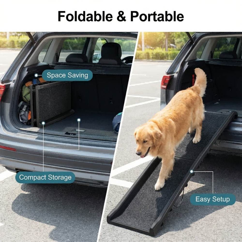 Rampa de seguridad para perros, rampa plegable para perros, 155X40 cm, con tela antideslizante y asas, rampa para perros, escalón para perros, rampa para mascotas, ayuda de acceso para perros/gatos/mascotas