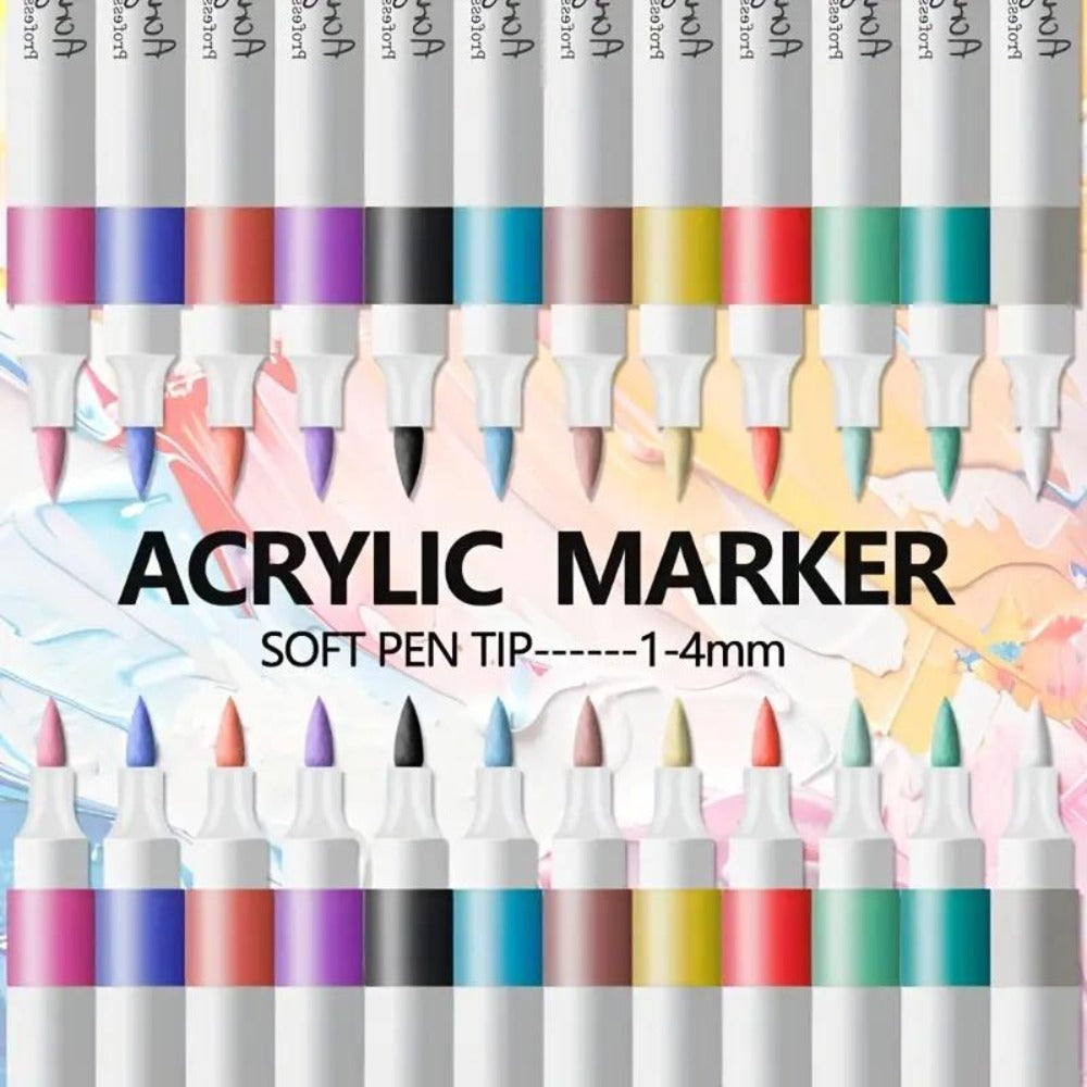 Rotuladores de pintura acrílica de 120 colores - Marcadores acrílicos multicolor, pinceles de pintura acrílica, rotuladores acrílicos para piedras, impermeables, juego de rotuladores acrílicos de punta de pincel, de secado rápido, ideales para pintar pied