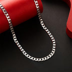 Collar de eslabones cubanos plateado de 925, con un peso de 15.5g/18.5g/20.6g, con un contenido plateado de 10g/12.3g/13.4g. Con un diseño elegante y minimalista, adecuado para uso diario, viene con una caja de regalo prémium.