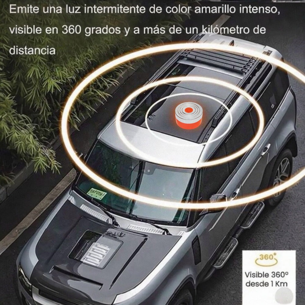 Luz Emergencia Coche Homologado DGT, con SIM y Datos Pagados hasta 2038, Baliza v16 Homologada dgt con Geolocalizador, Obligatoria enero 2026, Luz v16 con Geolocalización 3.0, Aprobada por DGT Pila 6LR61 Incluido.