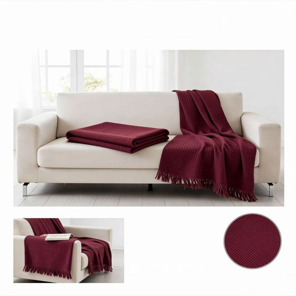 Colcha Multiusos de Algodón para Sofá y Cama, Manta Multiusos Four Seasons con Flecos, Cubresofá Elástico y Transpirable, Protector de Sofá Cubrecama Moderno