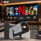 XGODY Proyector Portátil, con Android 11, Dual Wifi6, 260ANSI de Brillo, Local 1280X720P HD, Soporte 4K, Bajo Ruido, Operación con Una Mano, Ángulo de Proyección Flexible de 180°, Mini Proyector de Cine en Casa