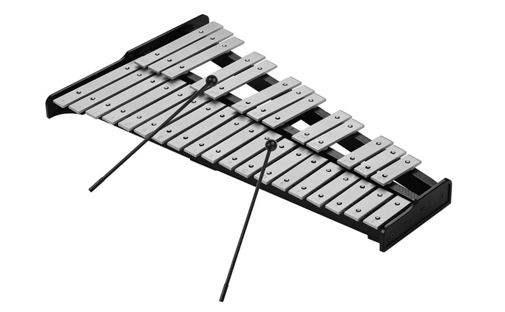 Xilófono de Glockenspiel de 32 notas con soporte ajustable, kit de instrumento de percusión profesional de aluminio con baquetas y estuche de transporte, ideal para principiantes, presentaciones de bandas