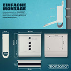 Buzón MONZANA® con Cerradura Cruzada, Cilindro de Cobre, Tapa Giratoria, 31x10x34 cm, Ventana de Visualización, Placa de Identificación, Compartimento para Periódicos, Fácil Instalación, Acero Aleado, 2 Llaves, Caja de Correo
