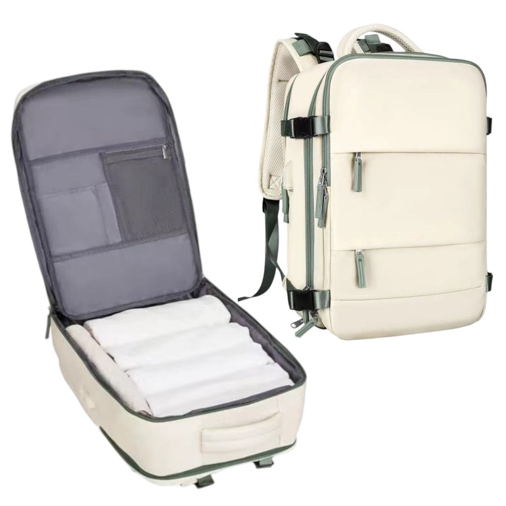 Mochila de Viaje para Cabina de Avion 45x30x20 para Vuelo Barato Equipaje de Mano y Espaciosa con Compartimento para Zapatos y Mochila Antirrobo Multifuncional para Viajes 2210.