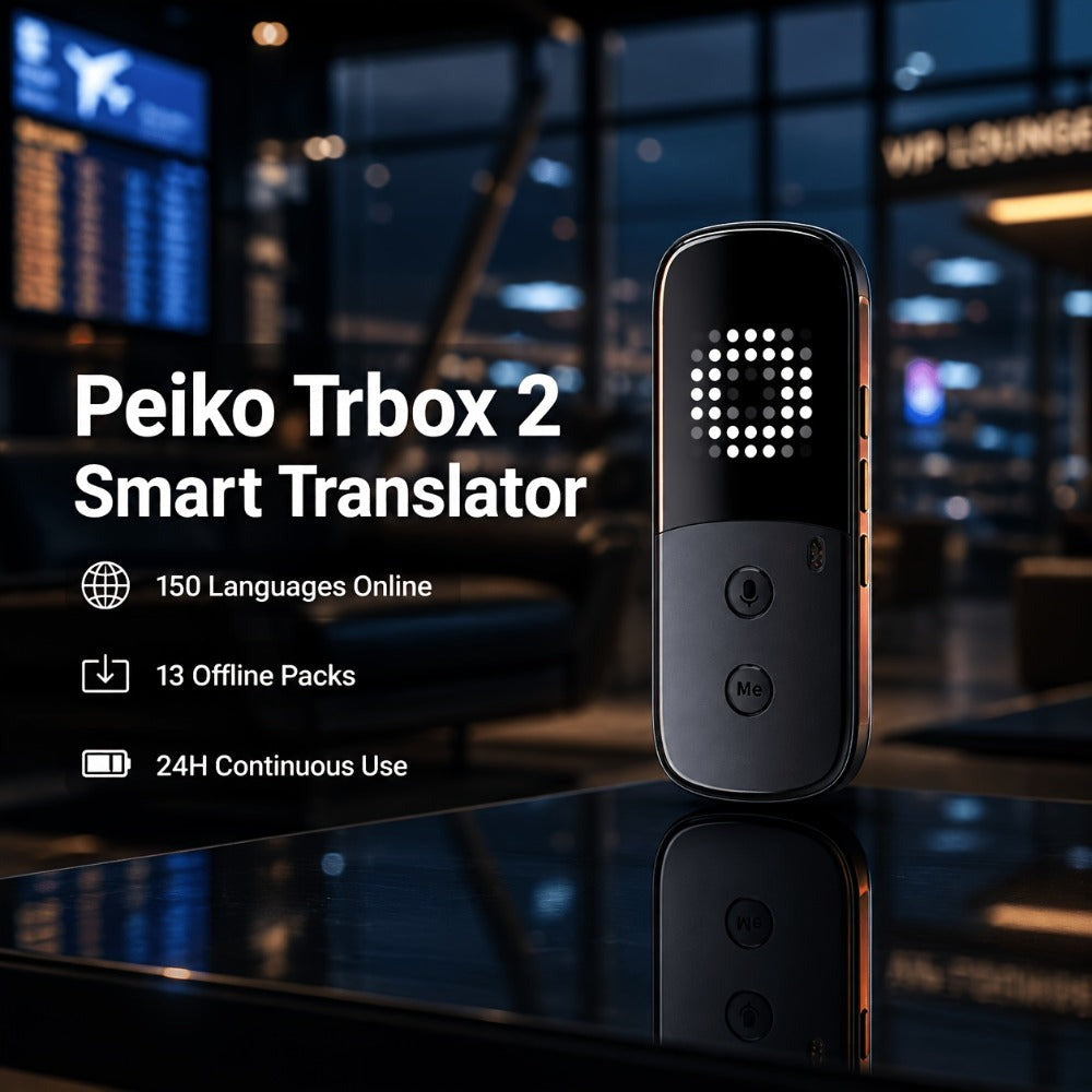 Peiko Dispositivo de Traducción de 150 Idiomas, Traductor de Voz en Tiempo Real Bidireccional con IA, Gadget Tecnológico Mini, Traducción sin Conexión, Ideal para Aprendizaje, Viajes y Comunicación Empresarial