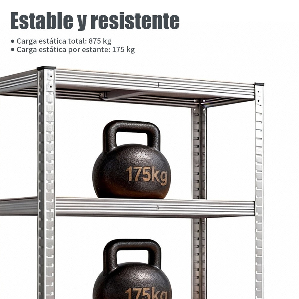 HEY!EVERYDAY Estanterías Almacenaje de 4 Niveles Estantería Metálica, Modular, Garaje, Almacén, Trastero, Cocina, 30 x 70 x 144 cm CLASE EN1