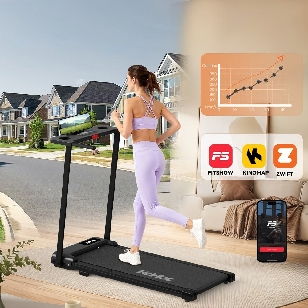 Cicloergo Plegable, Cicloergo 2 en 1, Cicloergo para Casa, Máquina de Correr y Caminar, Cicloergo Silencioso, Cicloergo Compacto, Altavoces Inalámbricos, Pantalla LED, Velocidad Ajustable, Motor de 2.0HP, Equipo de Gimnasio en Casa, Máquina de Correr Pleg