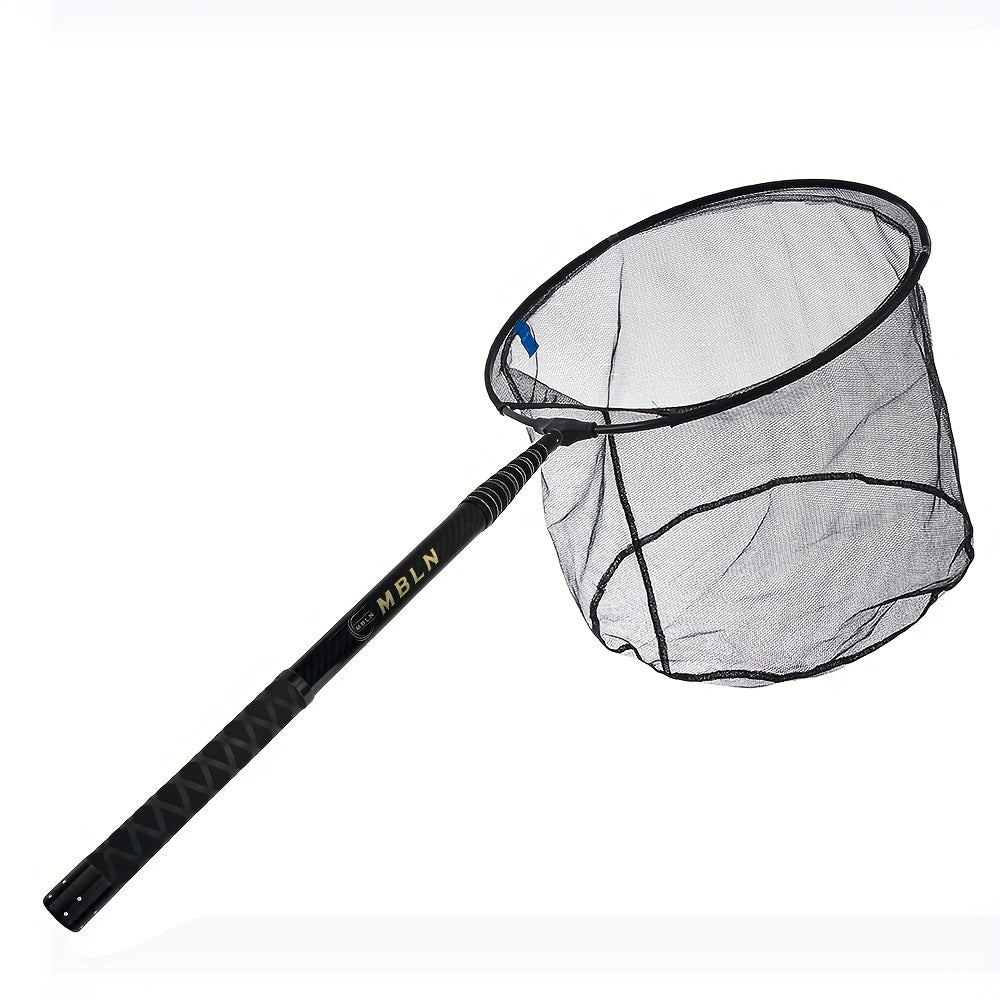 Marca MBLN, Red de enmalle de fibra de carbono, longitud plegada 58 cm, extendida hasta 385 cm, diámetro de la red 45 cm, 2 capas de tela de carbono + 2 capas de tela epoxi, equipo de pesca | Red de fibra de carbono | Red de pesca duradera, red de pesca