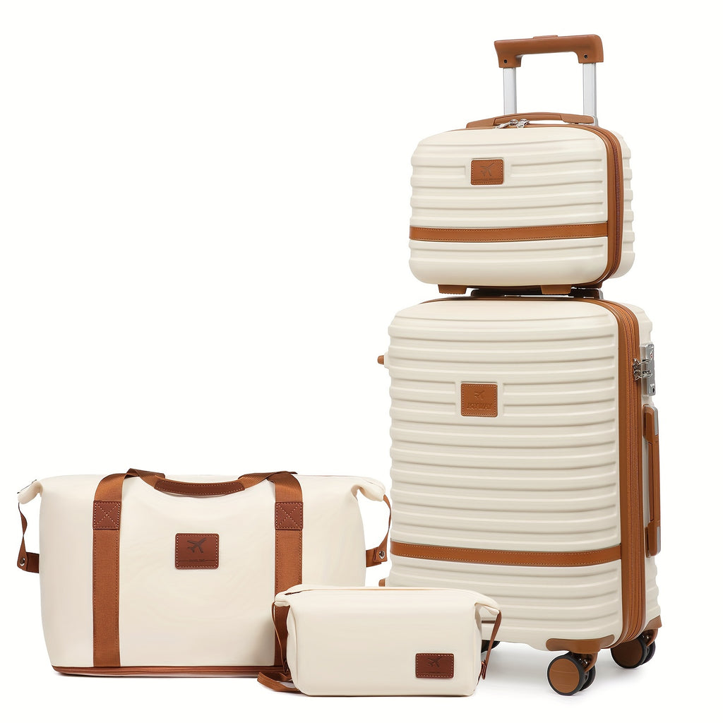 Conjunto de equipaje de viaje Joyway de tres piezas, equipaje de cabina de avión, 13/20 pulgadas, carcasa dura, portátil, equipaje de mano, bolsa de viaje grande con ruedas univer + bolsa de aseo de viaje