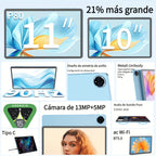 Tablet | Tablet QDDQ 2026 Android 15, 11 pulgadas, 256GB de almacenamiento, 24GB (6GB+18GB Expandido) de RAM, 8000Mah, Tablet 2-en-1 con Teclado