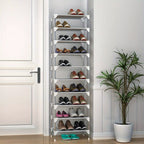 Estante para Zapatos de 10 Niveles, Organizador Robusto y Ahorrador de Espacio, Soporte para 20 Pares de Zapatos, Cubierta para Sala o Pasillo