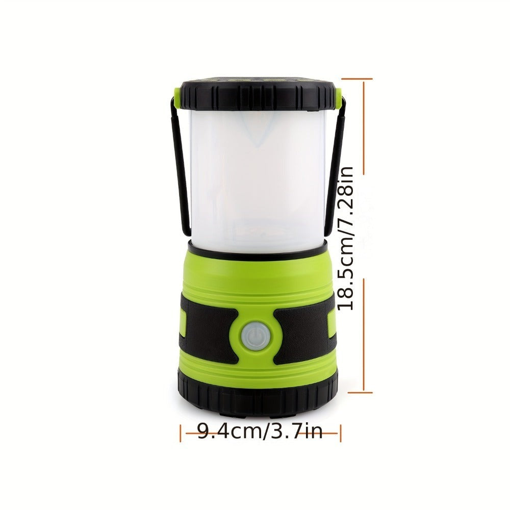 Una linterna portátil que ofrece 1500 lúmenes, con cuatro modos de iluminación, un reflector ajustable y diseñada como una luz de emergencia a pilas ideal para balcones, patios de pared, jardines y cortes de energía, pero no incluye una batería.