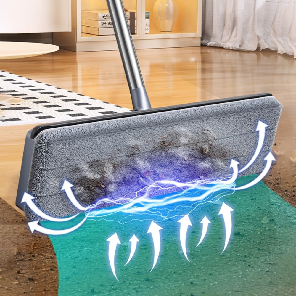 Set de fregona y cubo para el hogar de 33/40 cm, fregona de doble uso seco y húmedo, viene con 2 almohadillas de fregona reutilizables, ideal para limpiar pisos, ventanas, vidrio, baños y paredes, Black Friday, Navidad, regalos de Año Nuevo