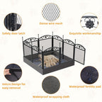 Parque de juegos resistente para perros de 8 paneles: Valla de metal para cachorros y perros, apta para uso en interiores y exteriores, recinto de ejercicio plegable para mascotas con almohadilla, ideal para partos y entrenamiento, incluye puerta, adecuad