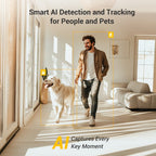 2 unidades BoyKeep Cámara Inteligente WiFi 5g/2.4ghz, Monitor de Seguridad Interior de Alta Definición, Cámara de Seguridad Especial para Mascotas, Vigilancia Panorámica 360°, Visión Nocturna, Llamadas Bidireccionales, Almacenamiento en la Nube