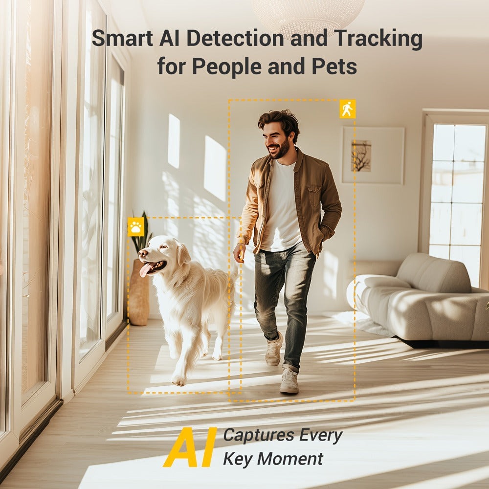 2 unidades BoyKeep Cámara Inteligente WiFi 5g/2.4ghz, Monitor de Seguridad Interior de Alta Definición, Cámara de Seguridad Especial para Mascotas, Vigilancia Panorámica 360°, Visión Nocturna, Llamadas Bidireccionales, Almacenamiento en la Nube