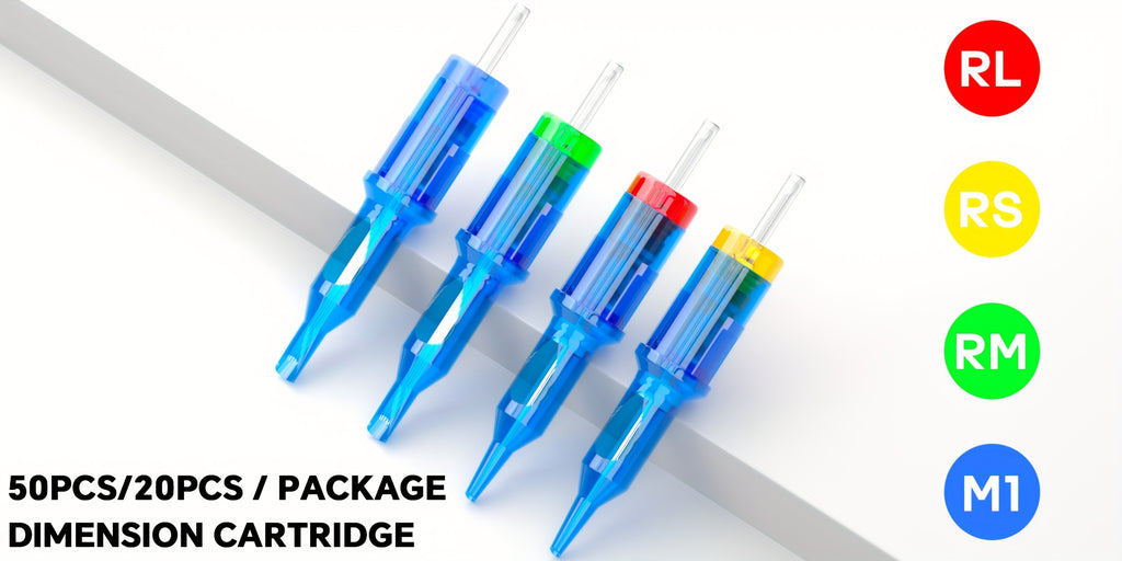 Agujas de Cartucho para Tatuaje POSEIDON V3 50pcs Tamaño Mixto, Agujas Estériles con Cartuchos de Seguridad con Membrana - 1203Rl, 1205RL, 1207RL, 1209RL, 1207RM, 1209RM, 1205RS, 1207RS, 1209RS, 1207M1