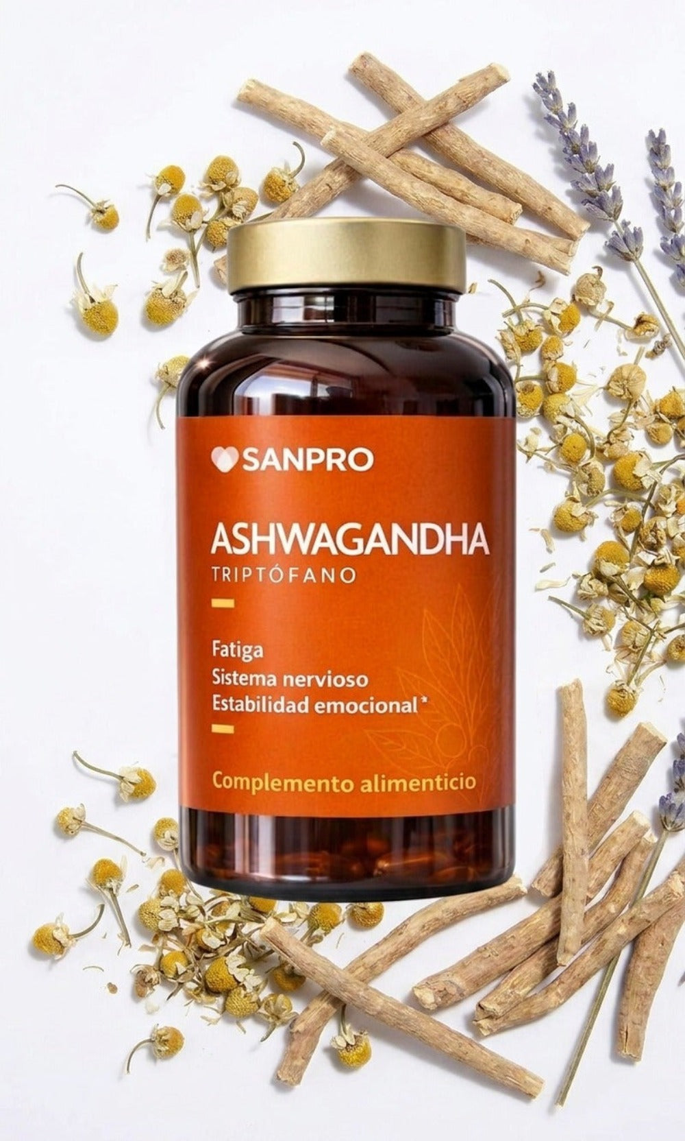 Ashwagandha + Triptófano Complex 7 en 1 | 120 Cápsulas Veganas | Magnesio, Vitaminas B1, B2, B3 y B6 | Fabricado en España y con Calidad Certificada | San Pro
