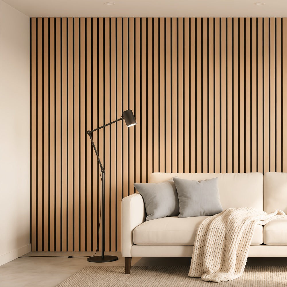 Paquete de 2/4 Paneles Acústicos Autoadhesivos, Tamaño 60*120 Cm, Fieltro Absorbente de Sonido, Diseñados Específicamente para Aislamiento Acústico y Reducción de Eco. Paneles de Pared Decorativos con Diseño de Grano de Madera, Adecuados para Decorar las
