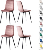 Sillas de comedor MCC Direct en conjunto de 4 piezas Hechas de terciopelo, patas de metal, sillas Lexi, sillas de diseño