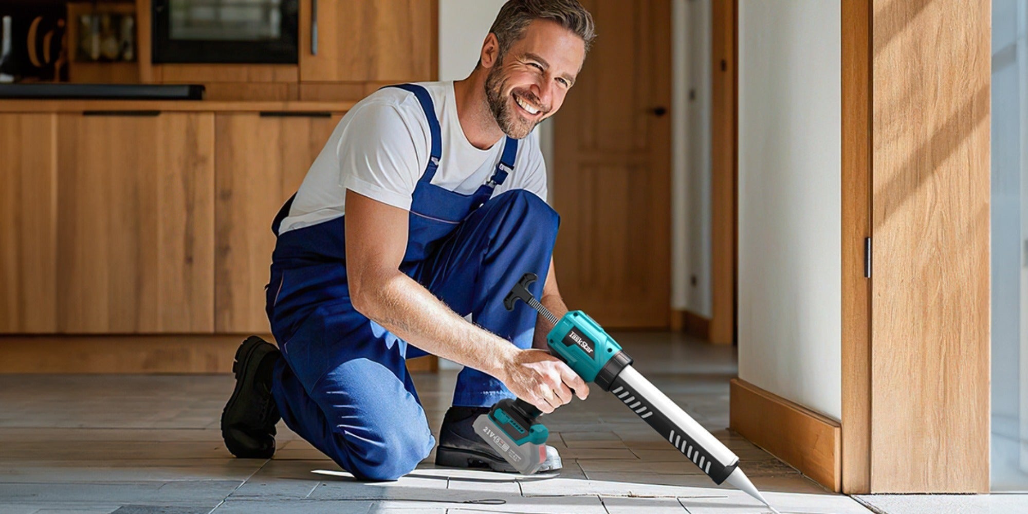 Pistola de cartuchos eléctrica compatible con batería Makita de 18V, para decoración del hogar con 4 velocidades ajustables, jeringa de silicona profesional para batería para cartuchos de 300ml (sin batería)