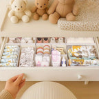 Paquete de 18/24 Organizadores Plegables para Cajones con Tela Profunda y Cierre en Zip - Beige, Contenedores Multicompartimento Resistentes Para Ropa, Calcetines, Pañales, Toallas, Sostenes & Ordenación del Vestidor o Guardería - Cubículos Ahorradores de
