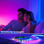 Tiras de luces LED inteligentes para dormitorio 5m, RGB con control remoto aplicación