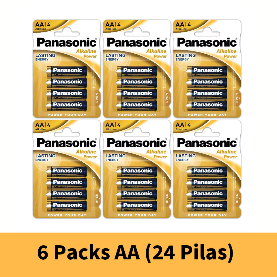 Baterías Alcalinas AA/AAA (LR6/LR03) 1.5V - 24/48piezas Baterías Panasonic Baterías de Juguetes Baterías de Control Remoto - Energía Duradera y Confiable | Para Controles Remotos, Ratones, Linternas, Relojes Despertadores | Marca Panasonic