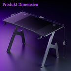 Mesa de trabajo para oficina, estaciones de trabajo para ordenador, escritorio de juego para ordenador en forma de A, estaciones de trabajo para escritorio de oficina con superficie de fibra de carbono, mesa de PC resistente para juegos y oficina, negro,