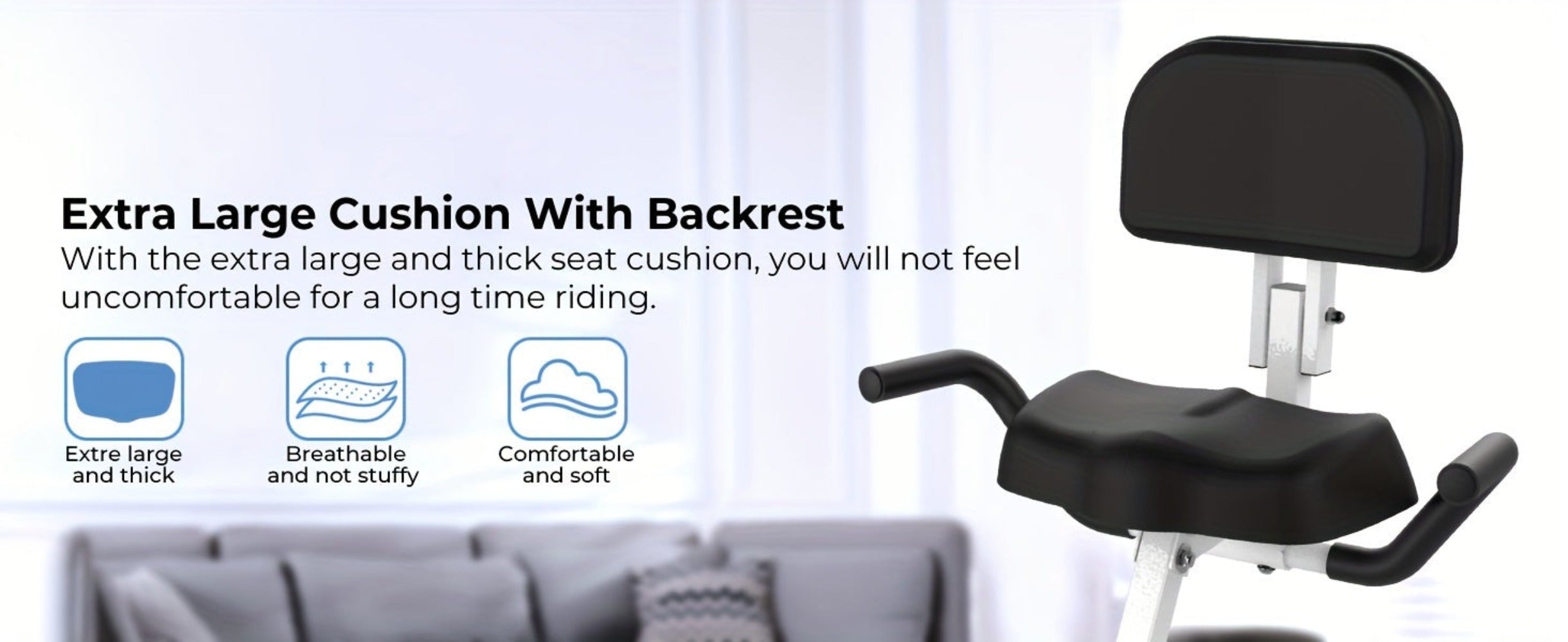 Bicicleta estática plegable de interior Micyox MX711 con asiento extragrande, 16 niveles de resistencia, pantalla, sensor de frecuencia cardíaca, equipo de fitness que ahorra espacio