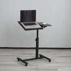 Escritorio Ajustable para Laptop, 60 X 34.5 X 58-90 Cm, Mesa Plegable para Cama, Mesa de Sofá con Ruedas, Soporte Elevable para Laptop Giratorio 360 Grados, Escritorio de Madera para Sofá y Laptop