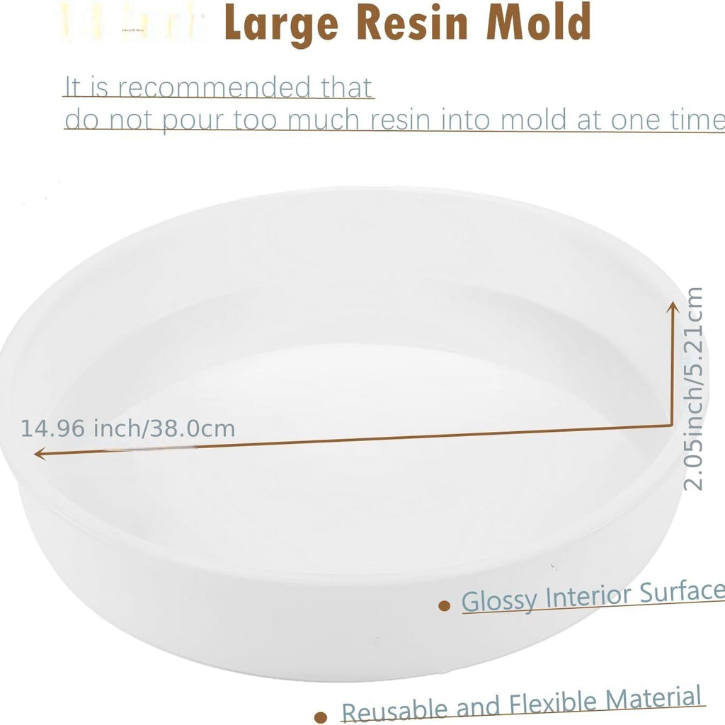 Moldes de resina extra grandes de gran tamaño, molde de silicona de resina para tablero de charcutería de 35.56cm, molde redondo grande de resina, molde de mesa de resina, molde de resina epoxi para mesa de río, tablero de charcutería, tabla de cortar, de