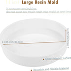 Moldes de resina extra grandes de gran tamaño, molde de silicona de resina para tablero de charcutería de 35.56cm, molde redondo grande de resina, molde de mesa de resina, molde de resina epoxi para mesa de río, tablero de charcutería, tabla de cortar, de