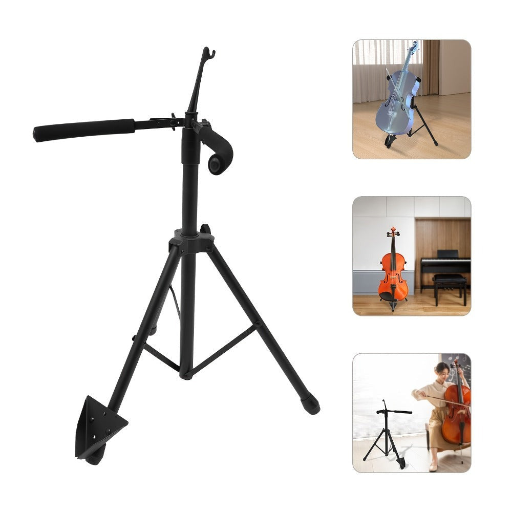 Soporte de Violonchelo Ajustable para Altura - Plegable, Construcción Robusta de Hierro, 74-120cm/29-47in, - Abrazadera Segura y Patas Antideslizantes para Uso en Casa, Estudio, Orquesta, Coro, Equipo de Orquesta, Diseño Moderno, Equipamiento Musical Dura