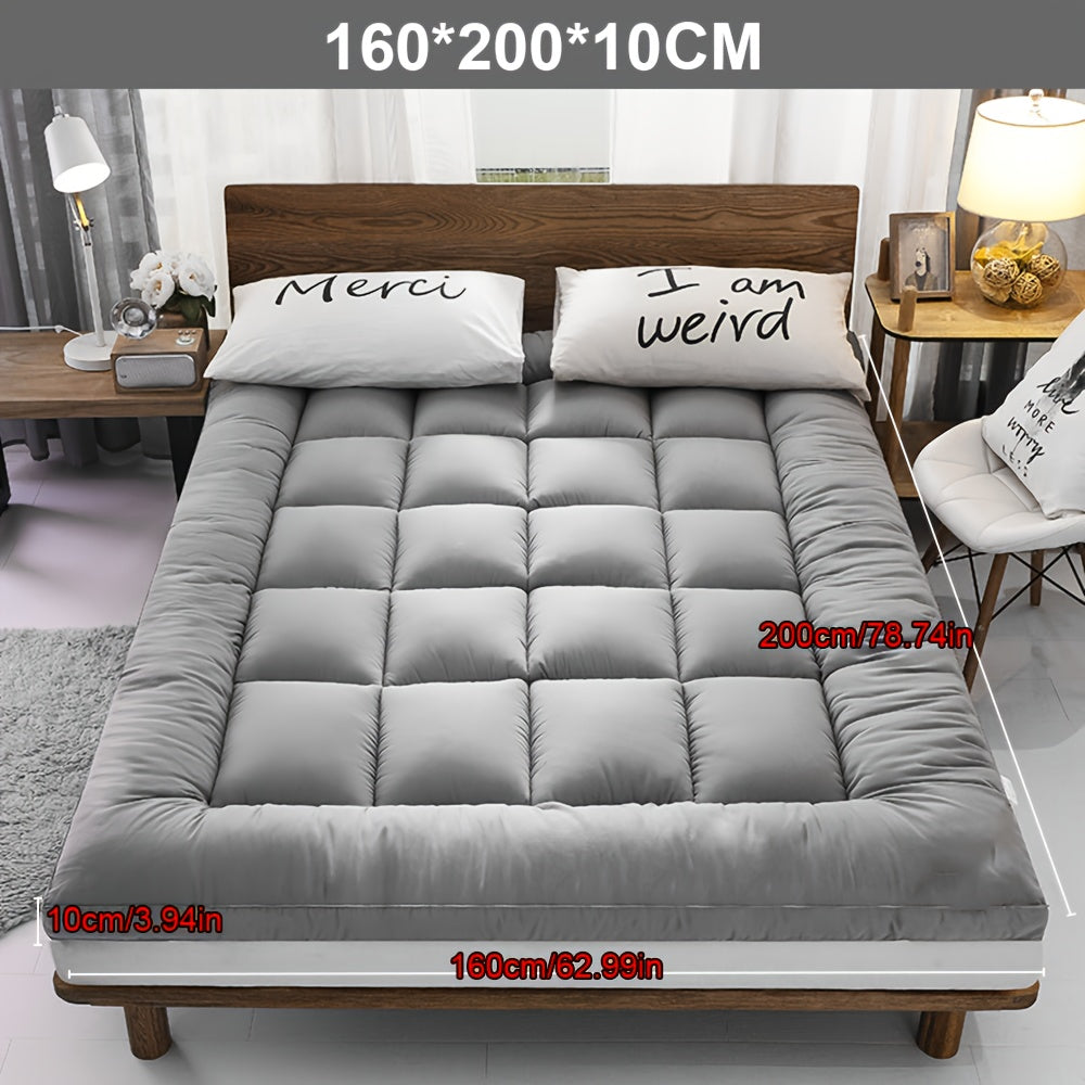 Cubrecolchón, Cubrecolchón Acolchado Ajustable Extrasuave y Transpirable para Espalda, con Bandas Elásticas Fuertes, Relleno y Cubierta de Poliéster de Felpa Suave, Transpirable, Comodidad de Lujo para Todas las Estaciones para Dormitorio, Habitación de I