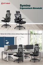 Silla de Oficina Ergonómica, Silla de Escritorio para el Hogar, Silla de Malla de Respaldo Alto con Profundidad de Asiento Ajustable, Silla de Computadora con Soporte Lumbar