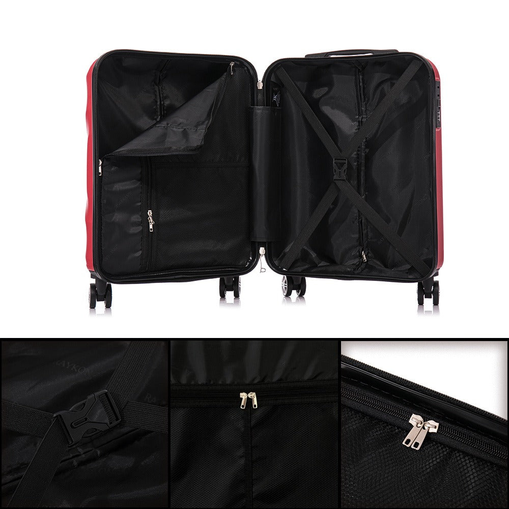 Maleta Cabina ABS 55x40x20cm (44L)- 20 Pulgadas - Negro/Azul/RosaDorado/Plateado/Amarillo/Rojo/Turquesa/Verde/Menta/Morada