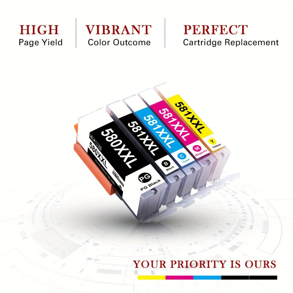Cartuchos de impresora compatibles PGI-580 CLI-581XXL para Canon 580 581 Multipack para Canon Pixma TS705 TR8550 TS6150 TR7550 TS6250 TR8500 TS8251 TS6350 TS9550 TS6151 TS9551 (10 unidades)