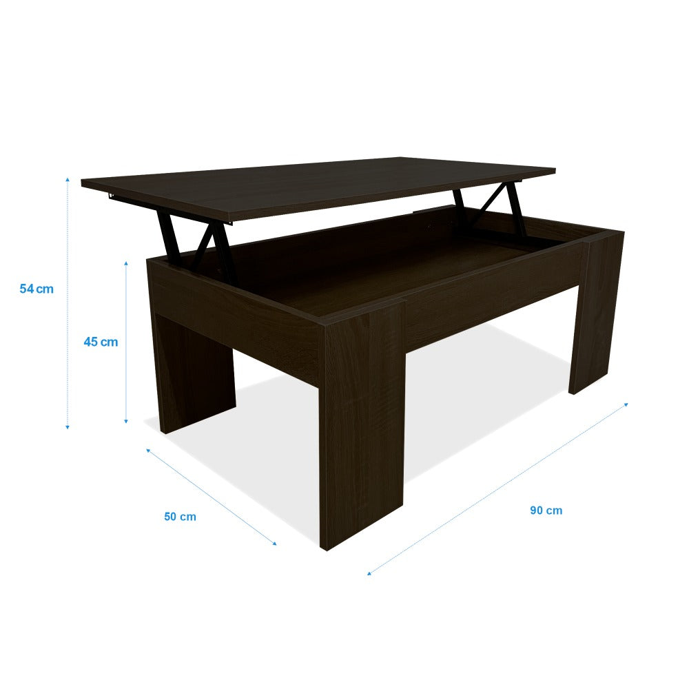 Mesa de Centro Elevable Nyana Home Mesa Multifuncional con Almacenaje Oculto Estructura Robusta y Estable Desplegable con Doble Altura