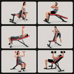 Banco de pesas plegable y ajustable de alta resistencia con capacidad de 300 kg - Banco de entrenamiento con inclinación/declinación de 8 niveles, apto para gimnasio en casa, compacto y ahorra espacio con almacenamiento rápido, equipo de entrenamiento de