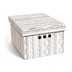 Caja de almacenamiento decorativa de cartón, 1 pieza, con estampado, para ropa, artículos pequeños, documentos, ideal para hogar, oficina o armario, dimensiones: 35x26.3x18.6 cm