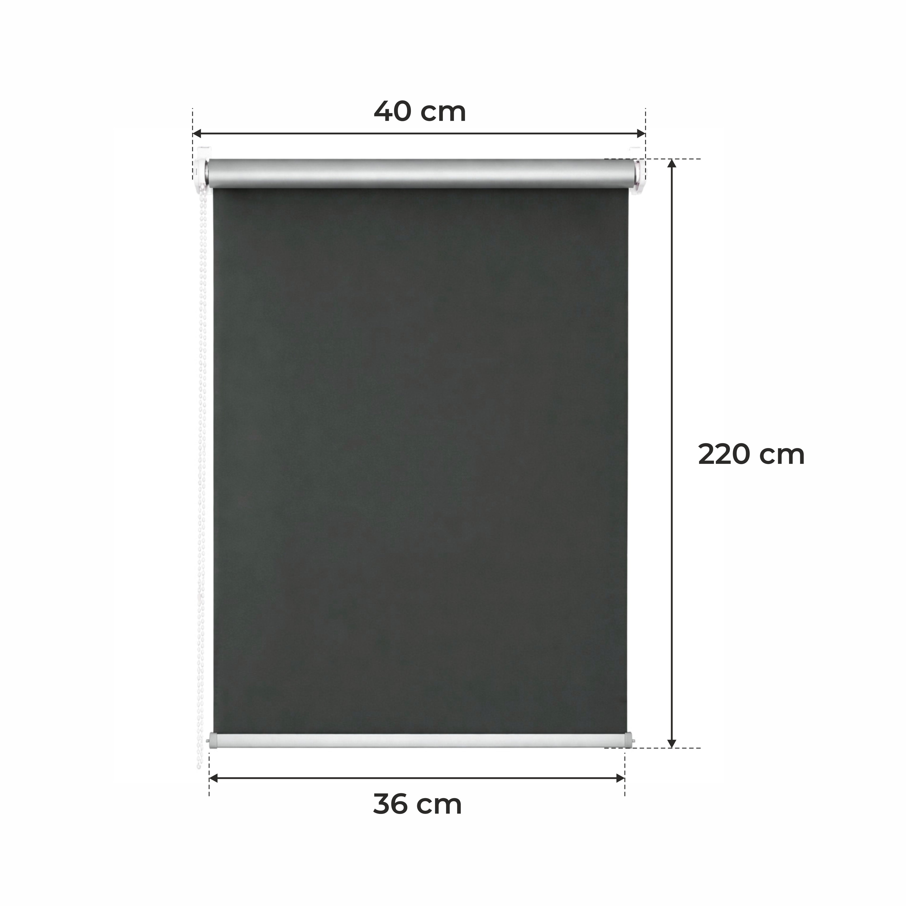 Persiana Térmica Enrollable • Grafito • 32 Tamaños • BOJANEK TERMO • Soportes Ajustables • Instalación en Ventana Sin Taladro • Mecanismo de Cadena • Protección Solar y Térmica • Ideal para Sala, Dormitorio, Cocina, Oficina • Persiana Térmica Blanca Día y