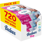 Toallitas húmedas Beeloux para bebé, 6 packs de 120 unidades