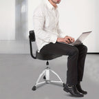 Silla de batería con respaldo, ajustable en altura, silla de batería neumática, giratoria 360°, para oficinas, salas de piano, salas de estudio, estudios de arte, conciertos.